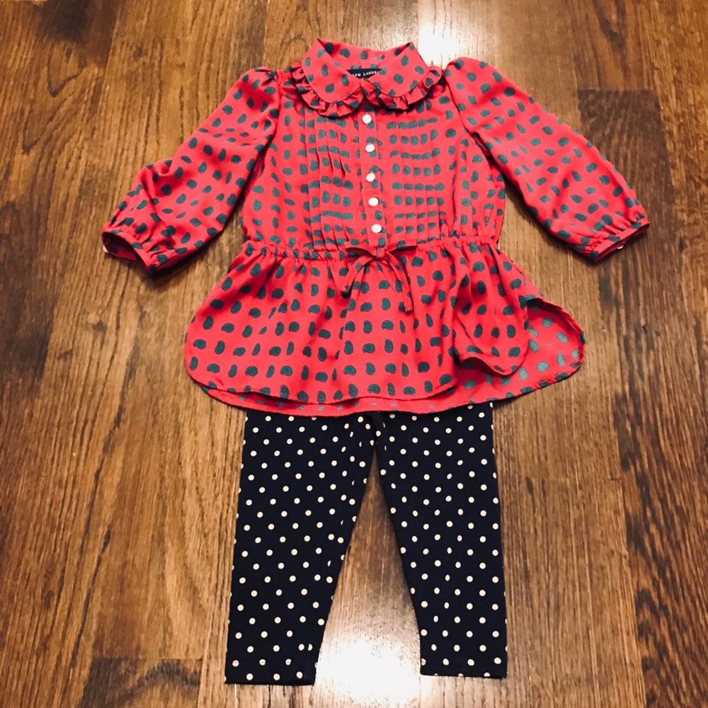 Ralph Lauren Baby Girl Tunic & Leggings (12 Mos.)